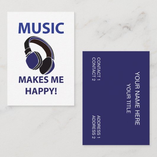 Carte De Visite Casque de musique (Devant / Derrière)
