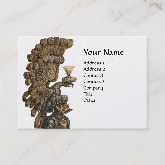 CARTE DE VISITE CASQUE DE NUIT AVEC MONOGRAMME HÉRALDIQUE EAGLE (Devant)