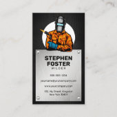 Carte De Visite Casque de soudure en métal gras (Devant)