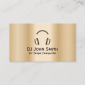 Carte De Visite Casque Deejay DJ Logo Or moderne (Devant)