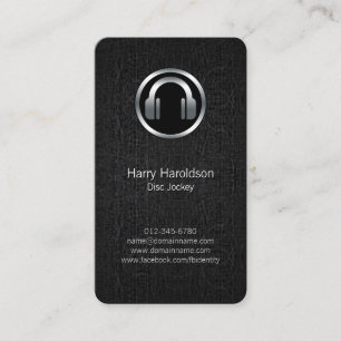Carte De Visite Casque DJ de disque Jockey BlackGrunge BusinessCar