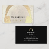 Carte De Visite Casque DJ fausse or (Devant / Derrière)