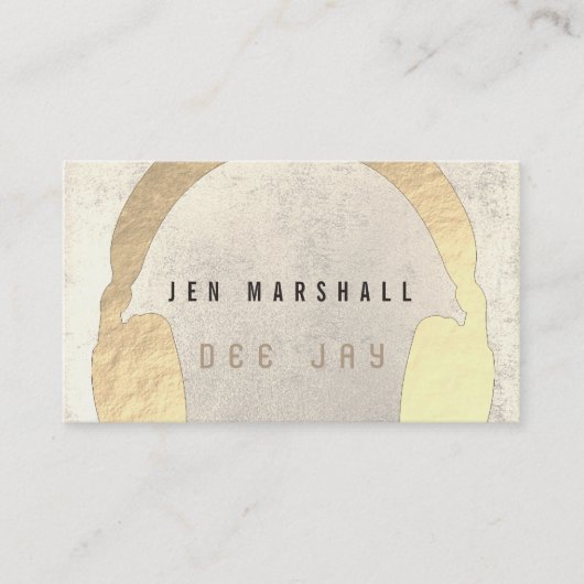 Carte De Visite Casque DJ fausse or (Devant)