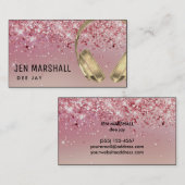 Carte De Visite casque DJ fausse parties scintillant (Devant / Derrière)