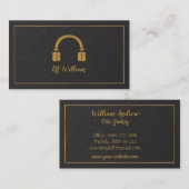 Carte De Visite Casque DJ Faux Luxe Or (Devant / Derrière)