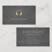 Carte De Visite Casque DJ Gold Musique noire (Devant / Derrière)