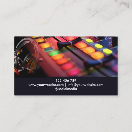 Carte De Visite Casque DJ Professionnel (Dos)