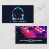 Carte De Visite Casque DJ Professionnel (Devant / Derrière)
