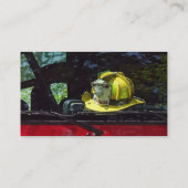 Carte De Visite Casque du capitaine du feu jaune (Dos)