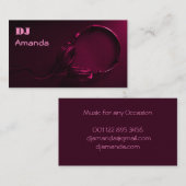 Carte De Visite Casque rose foncé DJ's (Devant / Derrière)