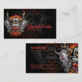 Carte De Visite Casque Samurai avec masque oni (Devant / Derrière)