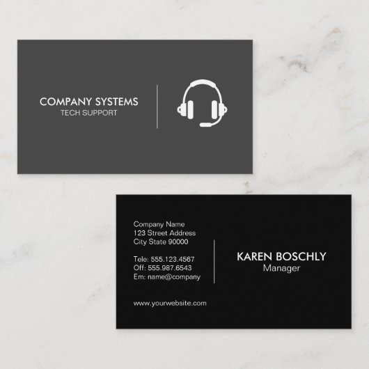 Carte De Visite Casque simple (Devant / Derrière)