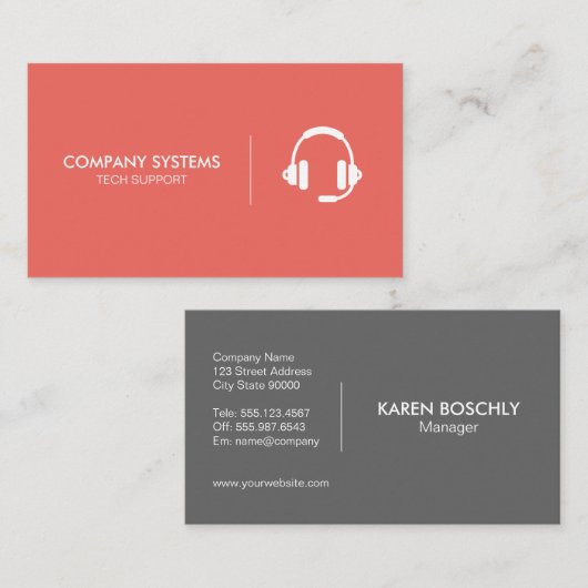 Carte De Visite Casque simple (Devant / Derrière)