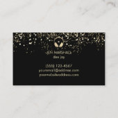 Carte De Visite Casques de musique DJ fausse feuille d'or (Dos)