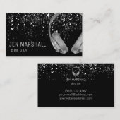 Carte De Visite Casques de musique DJ faux argent (Devant / Derrière)