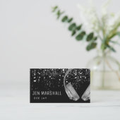 Carte De Visite Casques de musique DJ faux argent (Debout devant)