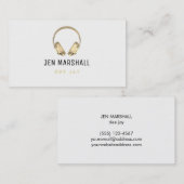 Carte De Visite Casques DJ à effet doré (Devant / Derrière)