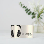 Carte De Visite Casques DJ à effet métallique (Debout devant)