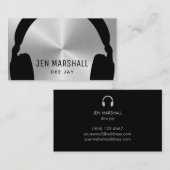 Carte De Visite Casques DJ à effet métallique (Devant / Derrière)