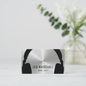 Carte De Visite Casques DJ à effet métallique (Debout devant)