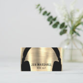 Carte De Visite Casques DJ avec effet fausse feuille d'or (Debout devant)