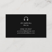 Carte De Visite Casques DJ en métal faux argent (Dos)
