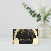 Carte De Visite Casques DJ fausse feuille d'or (Debout devant)