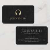 Carte De Visite Casques DJ Gold Blackboard Music (Devant / Derrière)