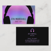 Carte De Visite Casques DJ sur dégradé holographique (Devant / Derrière)