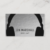 Carte De Visite Casques DJ sur fausse feuille d'argent (Devant)