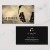 Carte De Visite Casques DJ sur fausse parties scintillant (Devant / Derrière)