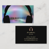 Carte De Visite Casques DJ sur holographie fausse (Devant / Derrière)