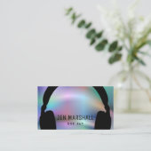 Carte De Visite Casques DJ sur holographie fausse (Debout devant)
