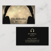 Carte De Visite Casques DJ sur un nuage doré (Devant / Derrière)