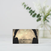 Carte De Visite Casques DJ sur un nuage doré (Debout devant)