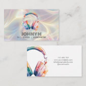 Carte De Visite Casques modernes DJ Songwriter Music Singer (Devant / Derrière)