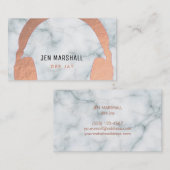 Carte De Visite Casques rose DJ en or en marbre (Devant / Derrière)