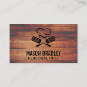 Carte De Visite Casquette chef et outils | Bois (Devant)