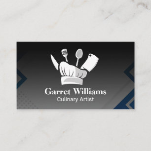 Carte De Visite Casquette de Chef   Ustensiles de cuisine