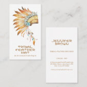 Carte De Visite Casquette de la plume tribale (Devant / Derrière)