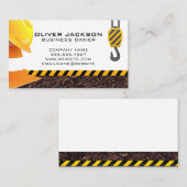 Carte De Visite Casquette dur | Cone de construction et grue (Devant / Derrière)