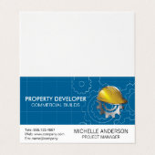 Carte De Visite Casquette dur de construction | Engrenages (Extérieur déplié)