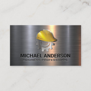 Carte De Visite Casquette dur de construction Entrepreneur de co