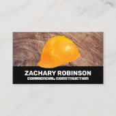Carte De Visite Casquette dur de construction | Grain de bois (Devant)