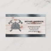 Carte De Visite Casquette dur Hammers | Acier | Bois | Constructio (Devant)