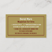 Carte De Visite Casquette et baguette de magicien, magicien (Dos)