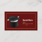 Carte De Visite Casquette et baguette de magicien, magicien (Devant)