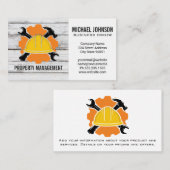 Carte De Visite Casquette et outils | Col bleu (Devant / Derrière)