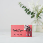 Carte De Visite Casquette moderne Red & Black Chef et argenterie (Debout devant)