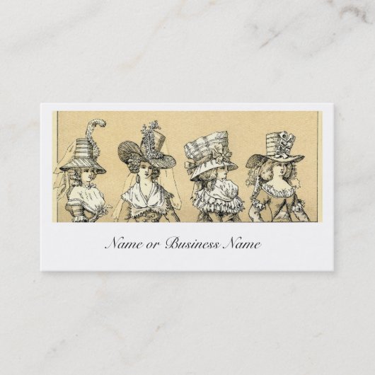 Carte De Visite Casquettes élégants d'habillement de mode de (Devant)